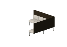 Poltronas 3D - Sof&aacute; de canto 7 postos com encostos - Senator - Colab - CB700BS