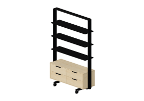 3D Furniture - Shelf with chest of drawers - Senator - Adapt Wall - AW2012SH3DW4