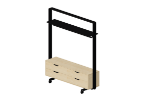 3D M&ouml;bel - Kleiderst&auml;nder mit Schubladen - Senator - Adapt Wall - AW2016CHDW4