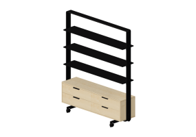 Meubles 3D - &Eacute;tag&egrave;re avec commode - Senator - Adapt Wall - AW2016SH3DW4