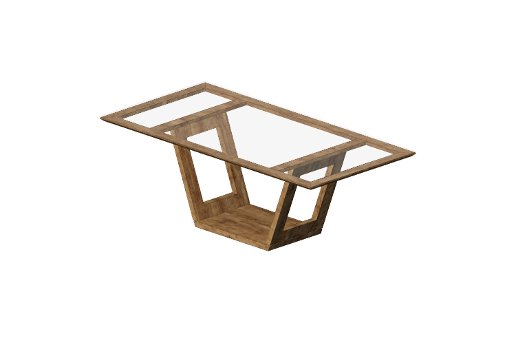 Mesas 3D - Mesa de madeira com superfície de vidro... Mesas 3D - Mesa de madeira com superfície de vidro...