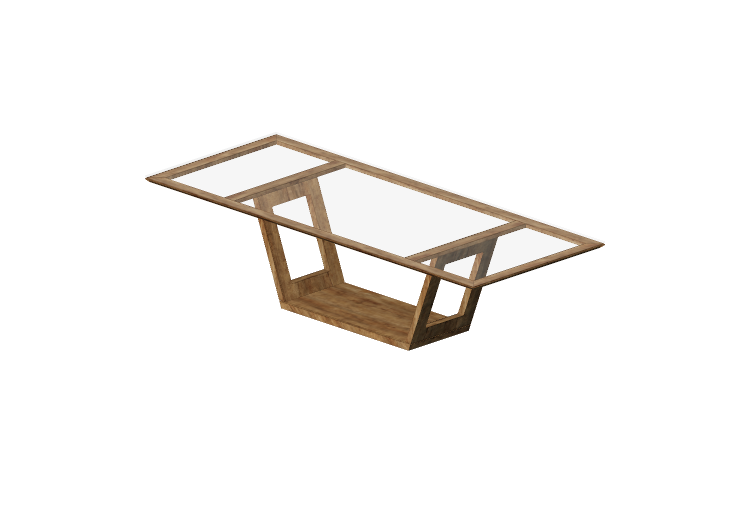 Mesas 3D - Mesa de madeira com superfície de vidro... Mesas 3D - Mesa de madeira com superfície de vidro...