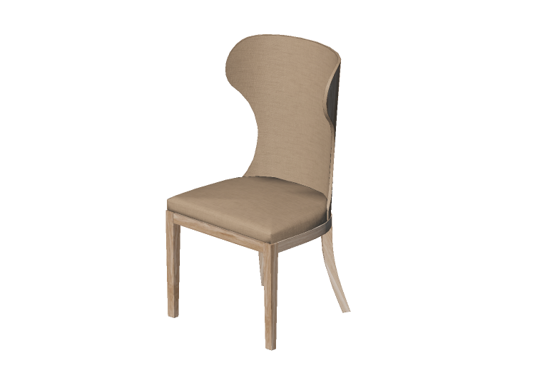 Chaises 3D - Chaise en bois recouverte de tissu - Sierra -... Chaises 3D - Chaise en bois recouverte de tissu - Sierra -...