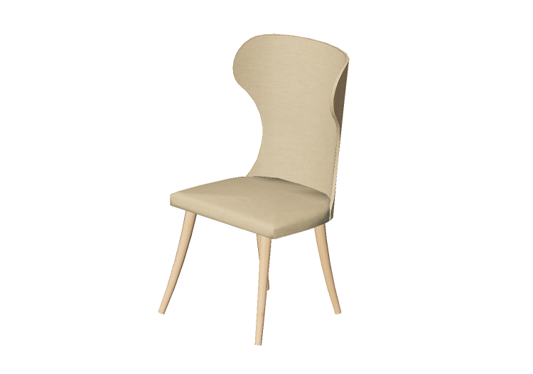 Chaises 3D - Chaise en bois recouverte de tissu - Sierra -... Chaises 3D - Chaise en bois recouverte de tissu - Sierra -...