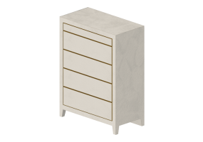Wardrobes and Cabinets 3D - Leather refined chest of drawers - Sierra - Cosmopolita