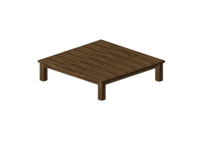 Mesas 3D - Mesita de madera maciza 150x150x35cm - Sierra - 22612