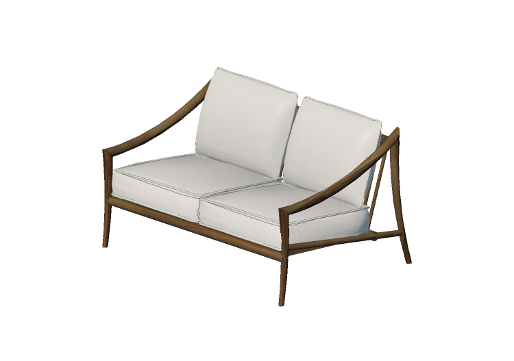 3D Stühle und Sofas - 2-Sitzer Sofa aus Massivholz - Sierra... 3D Stühle und Sofas - 2-Sitzer Sofa aus Massivholz - Sierra...