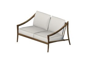 Sillas y Poltronas 3D - Sof&aacute; 2 puestos de madera maciza - Sierra - 22515B