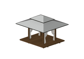 Parasol 3D - Kiosque en bois massif - Sierra - 22382
