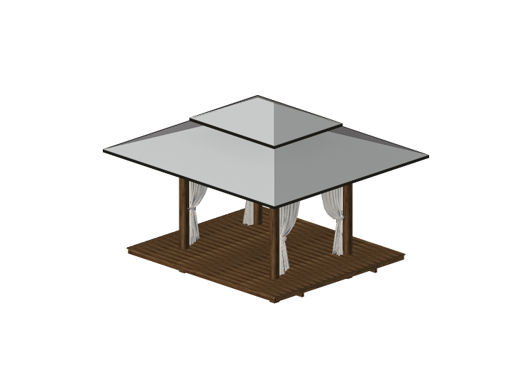 Umbrellas and Curtains 3D - Solid wood gazebo - Sierra -... Umbrellas and Curtains 3D - Solid wood gazebo - Sierra -...