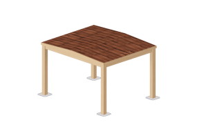 3D Sonnenschirme und Markisen - Holz-Pavillon - Sierra - 22860