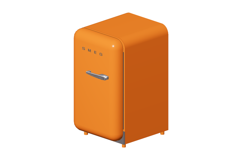 Eletrodomésticos 3D - Minibar anos 50 laranja - Smeg -... Eletrodomésticos 3D - Minibar anos 50 laranja - Smeg -...