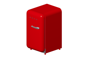 Electrodom&eacute;sticos 3D - Minibar de los a&ntilde;os '50 rojo - Smeg - FAB5LRD