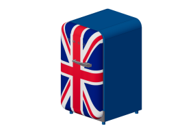 Eletrodom&eacute;sticos 3D - Minibar anos 50 Union Jack- Smeg - FAB5LUJ2