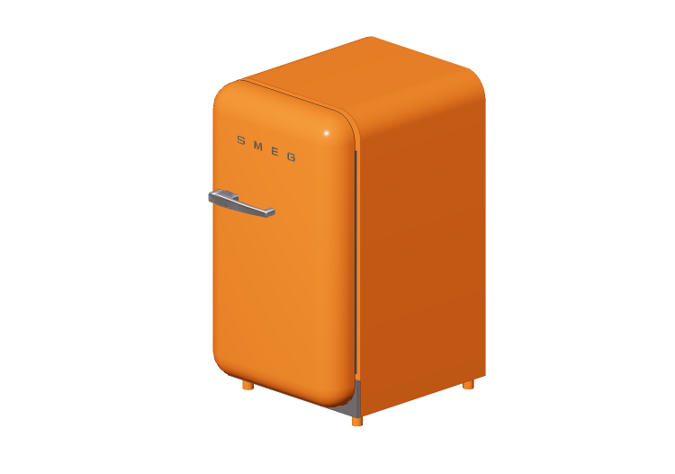 Eletrodomésticos 3D - Minibar anos 50 laranja - Smeg -... Eletrodomésticos 3D - Minibar anos 50 laranja - Smeg -...