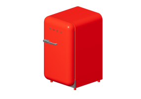 Eletrodom&eacute;sticos 3D - Minibar anos 50 vermelho - Smeg - FAB5RRD