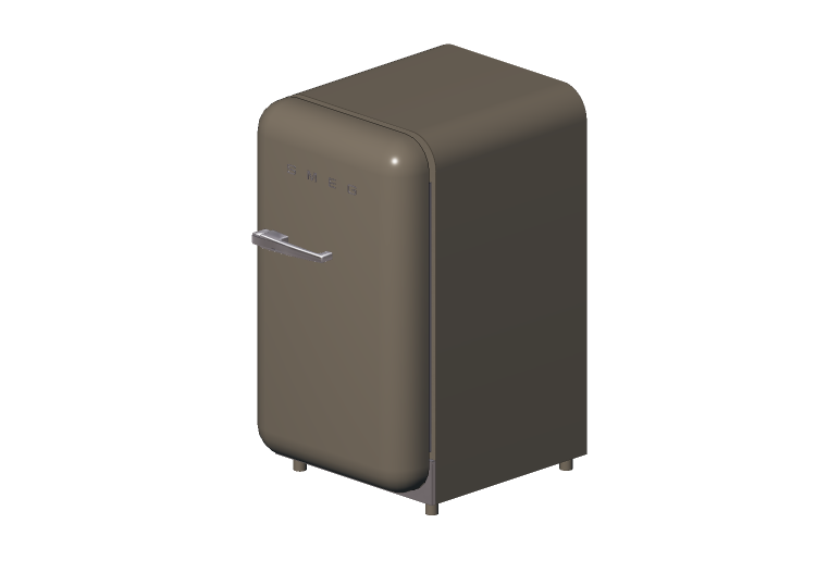 Electroménagers 3D - Minibar années '50 gris métallisé -... Electroménagers 3D - Minibar années '50 gris métallisé -...