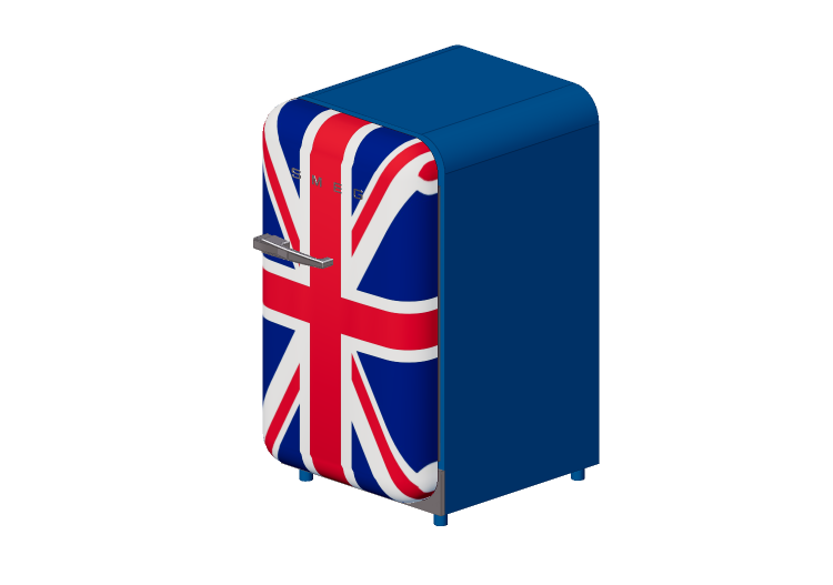 Electrodomésticos 3D - Minibar de los años '50 Union Jack -... Electrodomésticos 3D - Minibar de los años '50 Union Jack -...
