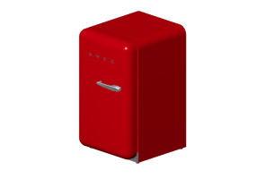 3D Haushaltgeräte - Kühlschrank Happy Bar 50er Jahre, rot - Smeg - FAB10HLR