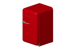 Eletrodom&eacute;sticos 3D - Geladeira Happy Bar anos 50, vermelho - Smeg - FAB10HRR