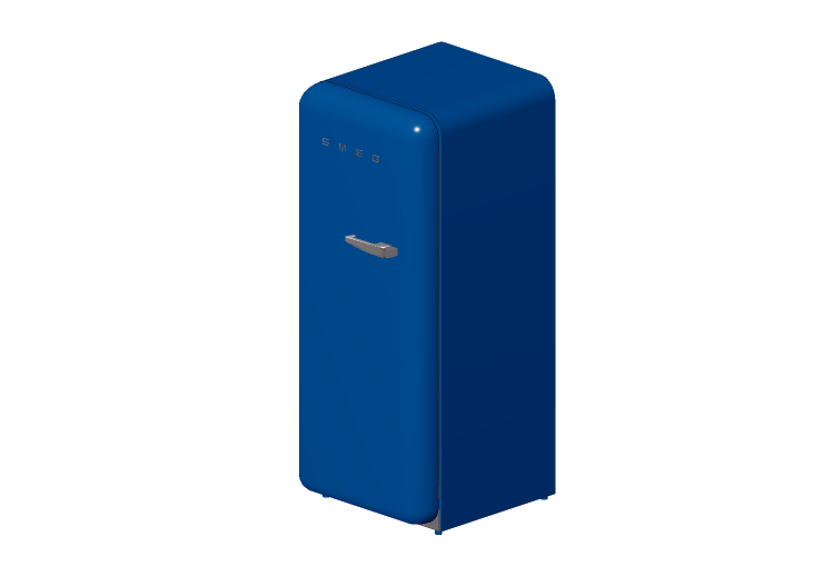 Eletrodomésticos 3D - Geladeira uma porta anos 50, azul -... Eletrodomésticos 3D - Geladeira uma porta anos 50, azul -...