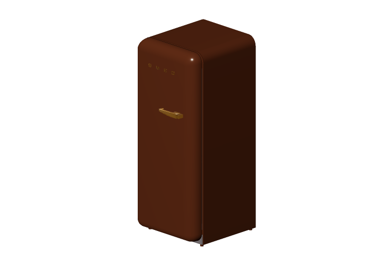 3D Haushaltgeräte - Kühlschrank eintürig 50er Jahre, braun... 3D Haushaltgeräte - Kühlschrank eintürig 50er Jahre, braun...