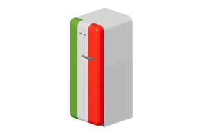 Electrodomésticos 3D - Refrigerador monopuerta de los años '50, tricolor - Smeg - FAB28LIT1