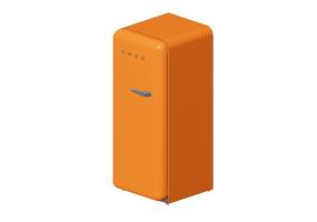 3D Haushaltger&auml;te - K&uuml;hlschrank eint&uuml;rig 50er Jahre, orange - Smeg - FAB28LO1
