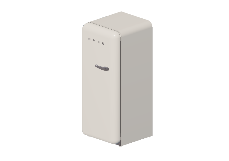 Eletrodomésticos 3D - Geladeira uma porta anos 50, creme -... Eletrodomésticos 3D - Geladeira uma porta anos 50, creme -...