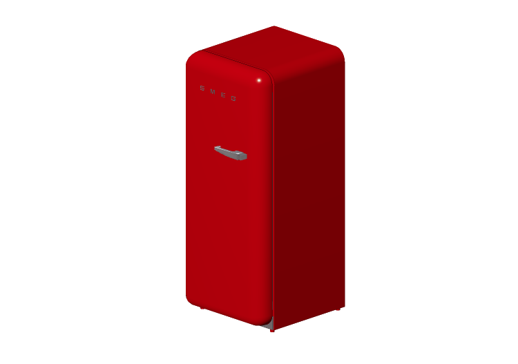 3D Electrical Appliances - 1950s single door Fridge - red -... 3D Electrical Appliances - 1950s single door Fridge - red -...