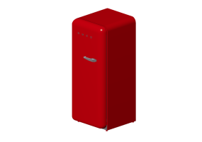 Electrodom&eacute;sticos 3D - Refrigerador monopuerta de los a&ntilde;os '50, rojo - Smeg - FAB28LR1
