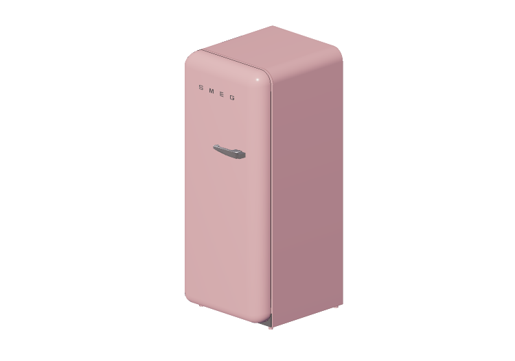 Eletrodomésticos 3D - Geladeira uma porta anos 50, rosa -... Eletrodomésticos 3D - Geladeira uma porta anos 50, rosa -...