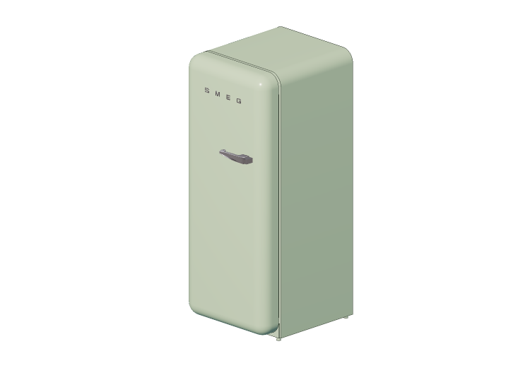 Eletrodomésticos 3D - Geladeira uma porta anos 50, verde... Eletrodomésticos 3D - Geladeira uma porta anos 50, verde...