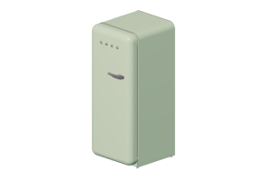 3D Haushaltger&auml;te - K&uuml;hlschrank eint&uuml;rig 50er Jahre, pastellgr&uuml;n - Smeg - FAB28LV1