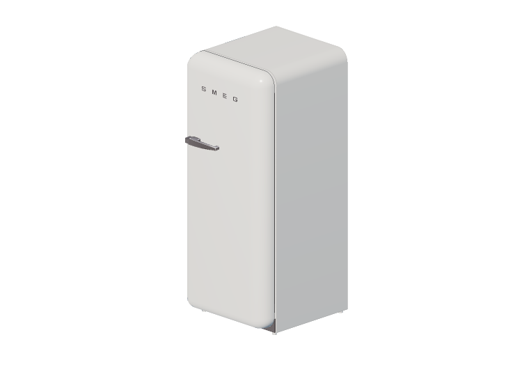 Eletrodomésticos 3D - Geladeira uma porta anos 50, branco -... Eletrodomésticos 3D - Geladeira uma porta anos 50, branco -...