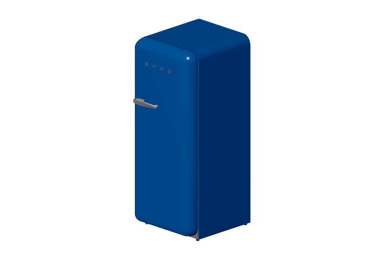 Eletrodomésticos 3D - Geladeira uma porta anos 50, azul -... Eletrodomésticos 3D - Geladeira uma porta anos 50, azul -...