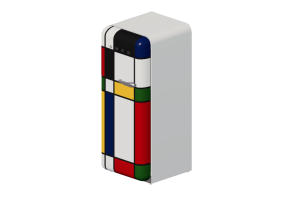 Electrom&eacute;nagers 3D - R&eacute;frig&eacute;rateur monoporte ann&eacute;es '50, multicolores - Smeg - FAB28RDMC