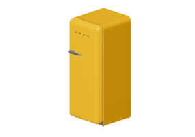 Elettrodomestici 3D - Frigorifero monoporta anni '50, giallo - Smeg - FAB28RG1