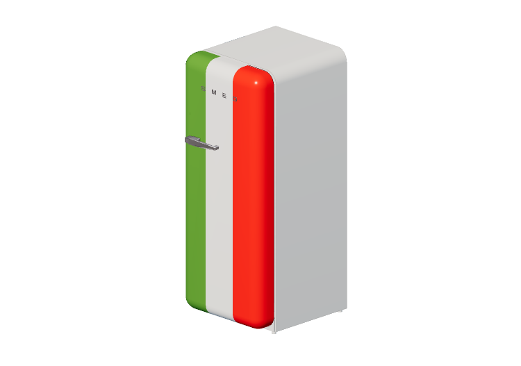 Eletrodomésticos 3D - Geladeira uma porta anos 50, tricolor... Eletrodomésticos 3D - Geladeira uma porta anos 50, tricolor...