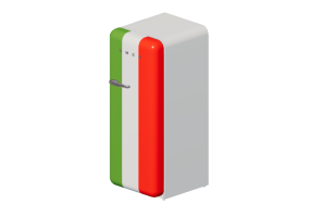 3D Haushaltger&auml;te - K&uuml;hlschrank eint&uuml;rig 50er Jahre, dreifarbig - Smeg - FAB28RIT1