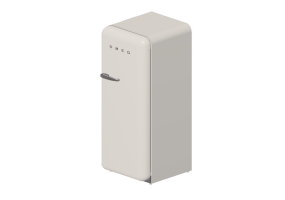 Electrom&eacute;nagers 3D - R&eacute;frig&eacute;rateur monoporte ann&eacute;es '50, cr&egrave;me - Smeg - FAB28RP1