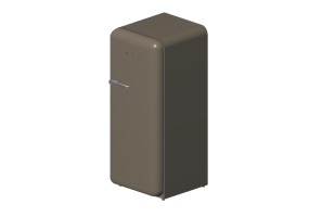3D Electrical Appliances - 1950s single door Fridge - metallic grey - Smeg - FAB28RX1