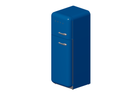 3D Haushaltger&auml;te - K&uuml;hlschrank 2 T&uuml;ren 50er Jahre, blau - Smeg - FAB30LBL1