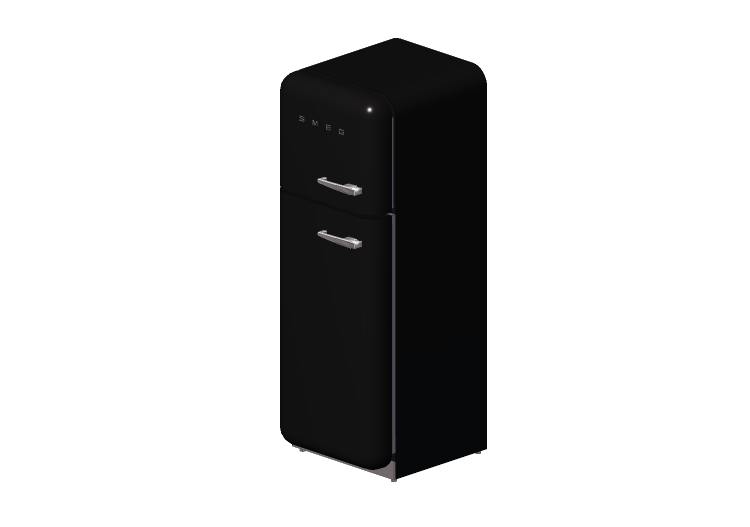 3D Haushaltgeräte - Kühlschrank 2 Türen 50er Jahre, schwarz... 3D Haushaltgeräte - Kühlschrank 2 Türen 50er Jahre, schwarz...