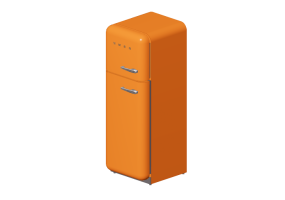 3D Electrical Appliances - 1950s two door fridge - Orange - Smeg - FAB30LO1