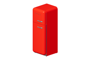 3D Electrical Appliances - 1950s two door fridge - red - Smeg - FAB30LR1