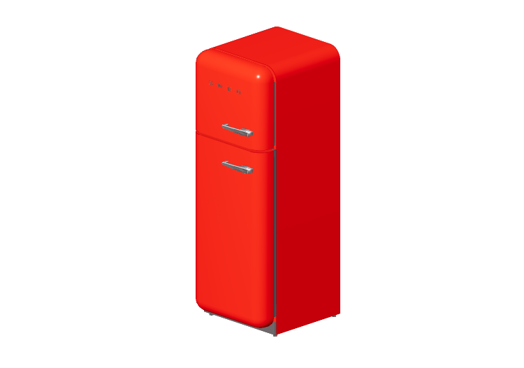 3D Electrical Appliances - 1950s two door fridge - red -... 3D Electrical Appliances - 1950s two door fridge - red -...