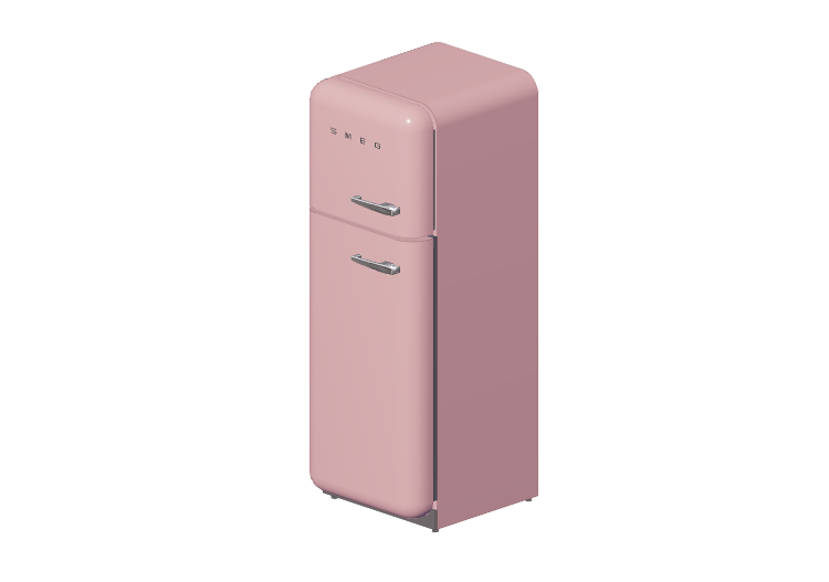 3D Electrical Appliances - 1950s two door fridge - Pink -... 3D Electrical Appliances - 1950s two door fridge - Pink -...