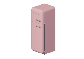 Elettrodomestici 3D - Frigorifero due porte anni '50, rosa - Smeg - FAB30LRO1