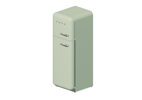 Electrodom&eacute;sticos 3D - Refrigerador dos puertas de los a&ntilde;os '50, verde pastel - Smeg - FAB30LV1